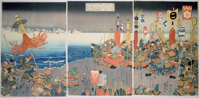 The Ashikaga fleet sailing into attack Nitta, c.1840 by Utagawa Kuniyoshi
